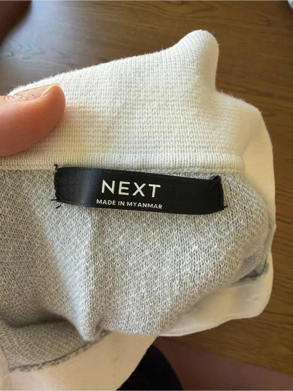 next Light Gray Polo with White Trim